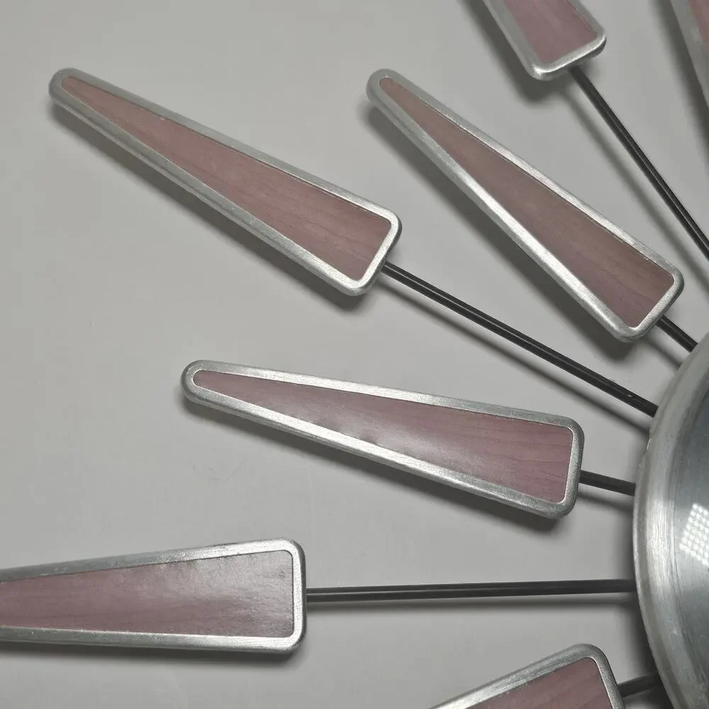 Mid Century Modern Style Starburst Wall Clock - Picture 3 of 10
